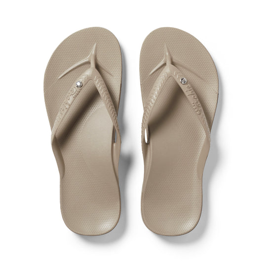 Archies arch support thongs - Taupe crystal
