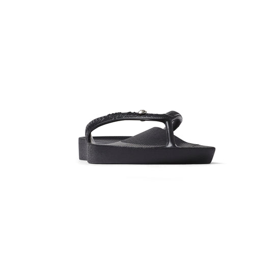 Archies Black Crystal Flip Flops