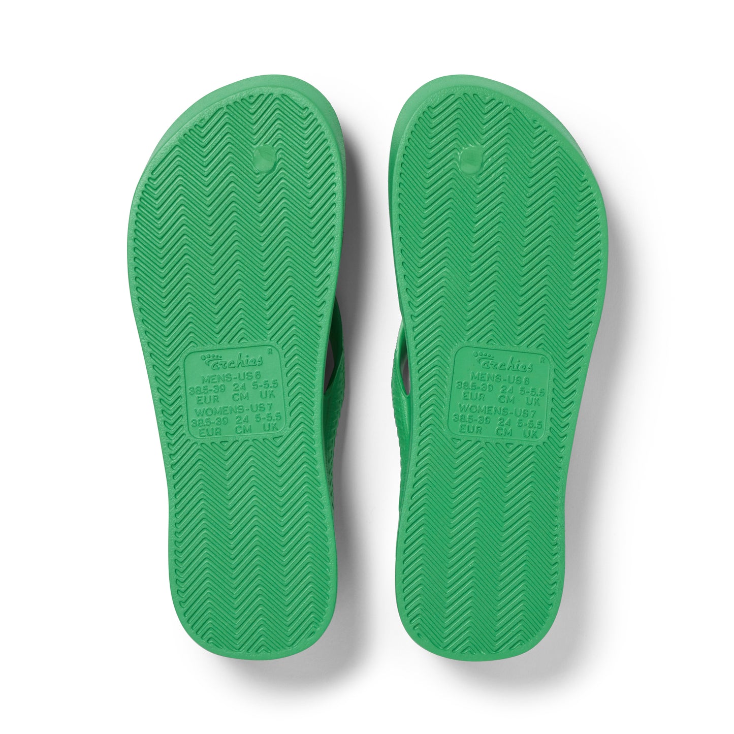 Archies arch support thongs - kelly green