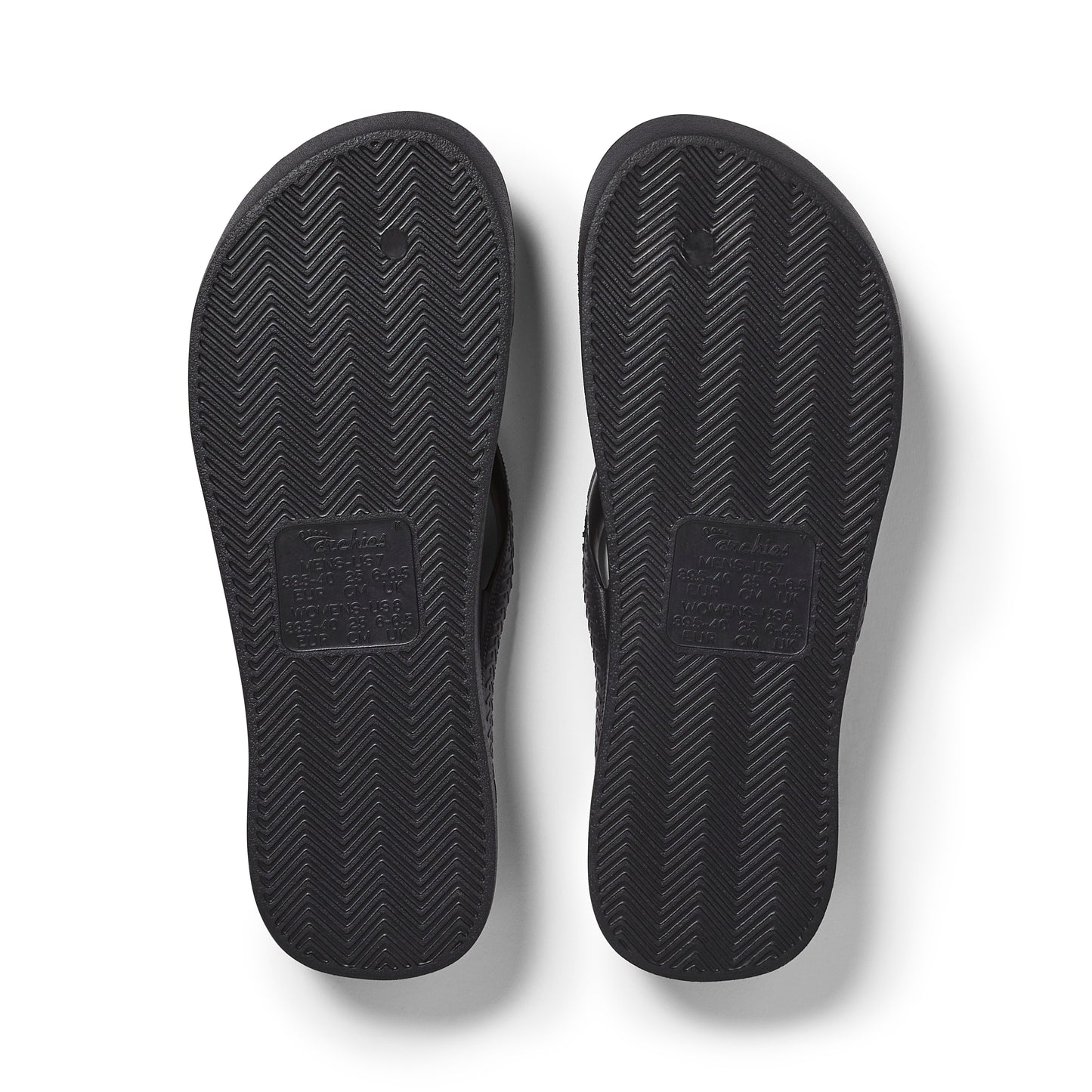 Archies arch support thongs - Black crystal