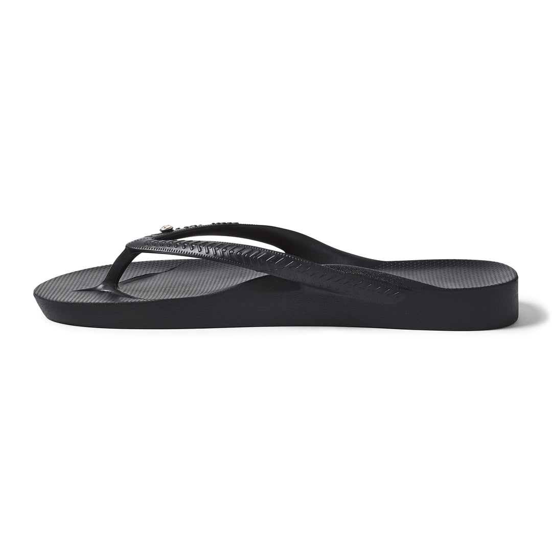 Archies Black Crystal Flip Flops