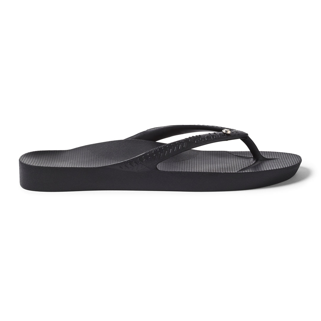 Archies Black Crystal Flip Flops