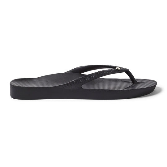 Archies Black Crystal Flip Flops