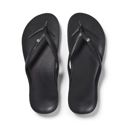 Archies arch support thongs - Black crystal