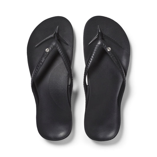 Archies arch support thongs - Black crystal
