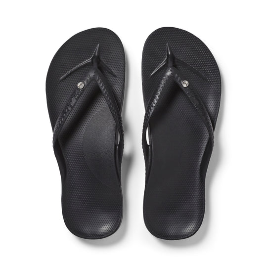 Archies Black Crystal Flip Flops