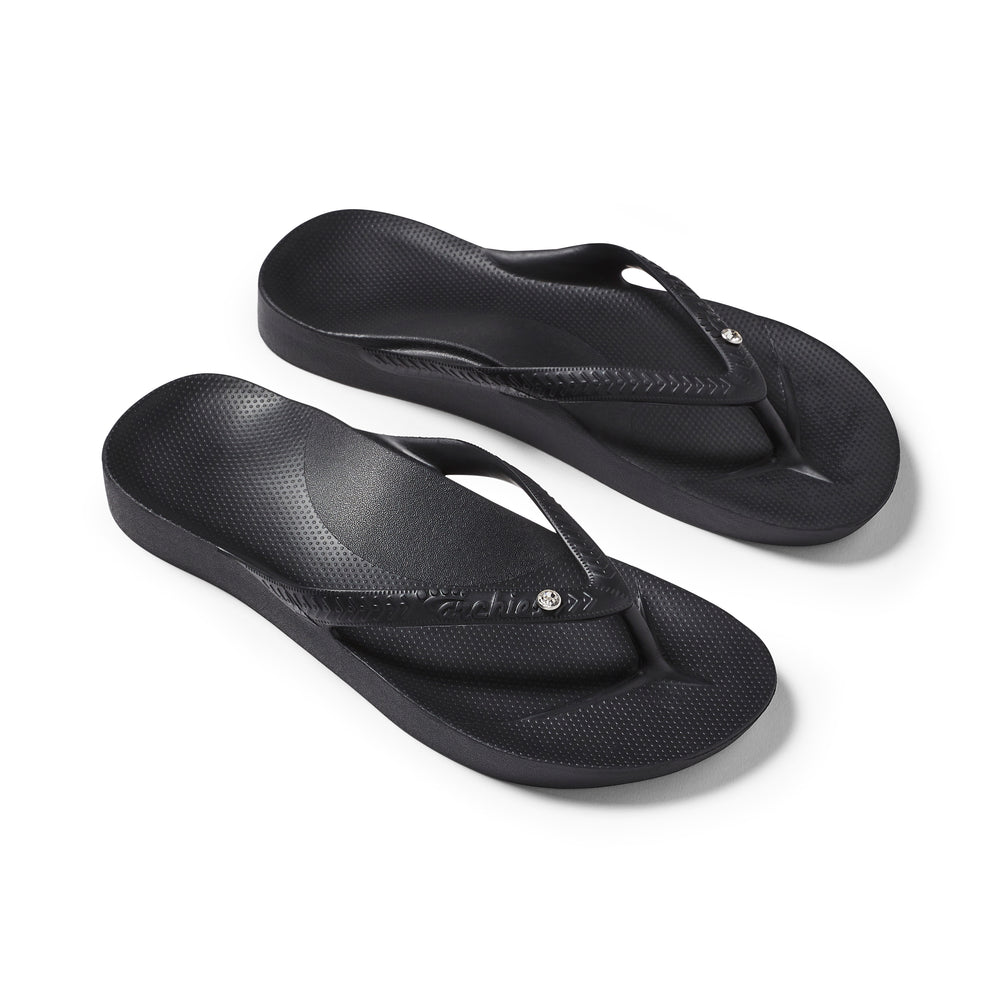 Archies Black Crystal Flip Flops