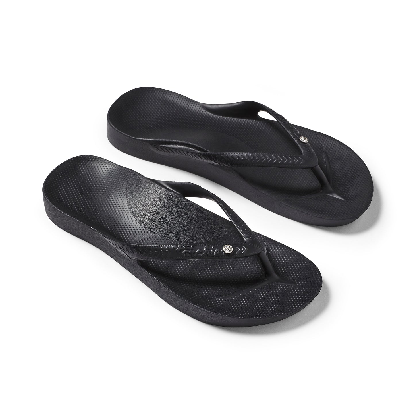 Archies arch support thongs - Black crystal