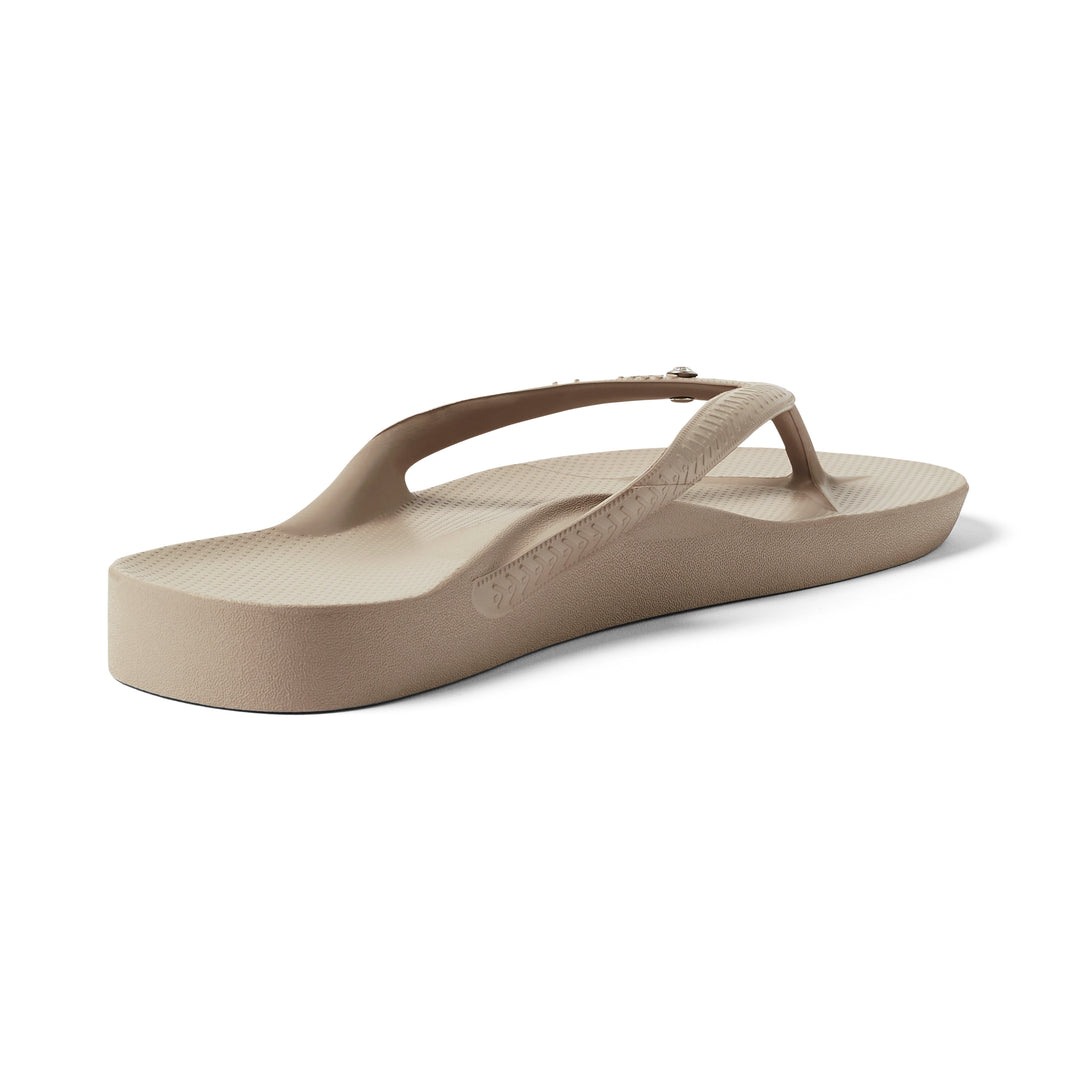 Archies Taupe Crystal Flip Flops
