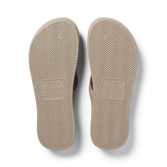 Archies Taupe Crystal Flip Flops