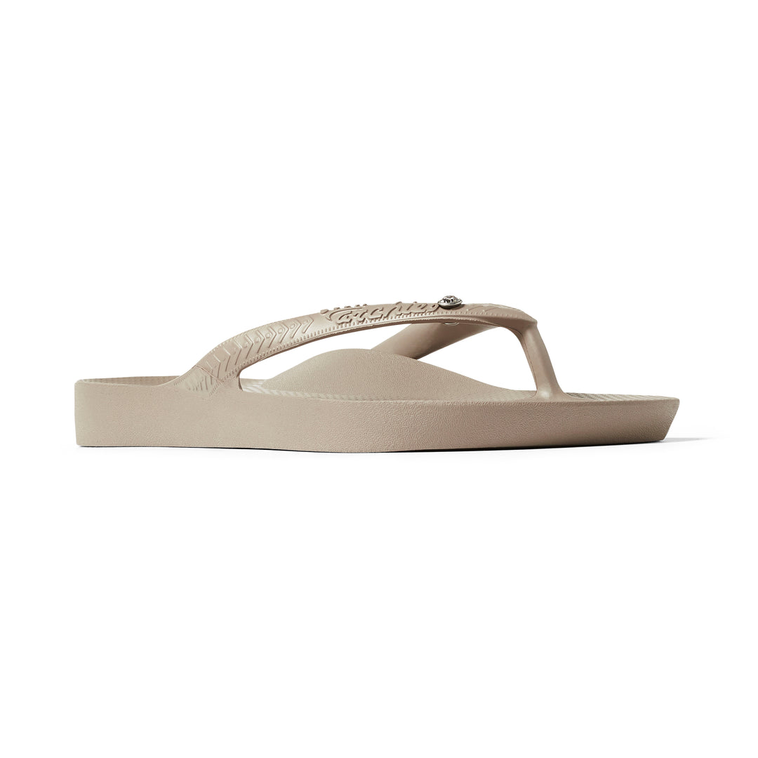 Archies Taupe Crystal Flip Flops