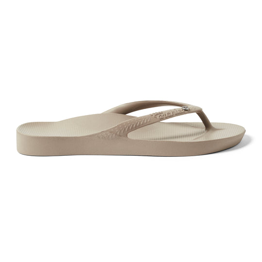 Archies Taupe Crystal Flip Flops
