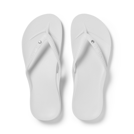 Archies Crystal White  Flip Flops